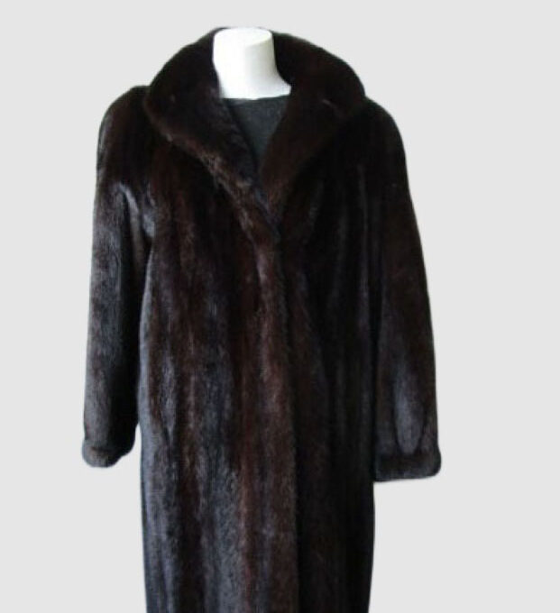 Mink Fur Coat Mint+ Sz M Natural Dark Ranch