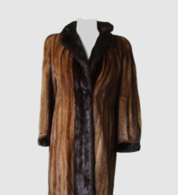 Mink Fur Coat SUPERB Sz 8 Natural Demi-Buff and Dark Ranch