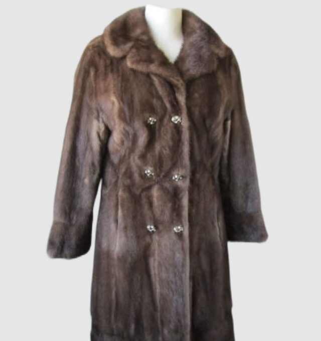 Mink Fur Coat Jacket MINT Sz 4/6 Natural Lutetia