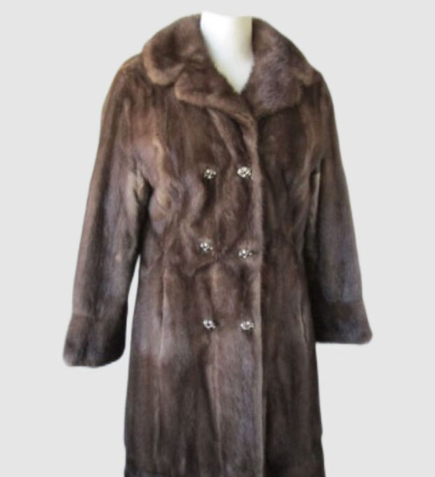 Mink Fur Coat Jacket MINT Sz 4/6 Natural Lutetia