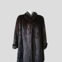 Mink Fur Coat Jacket Stroller EXCELLENT Sz XL Natural Dark Ranch
