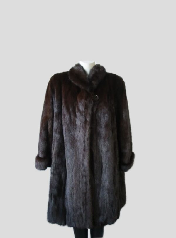 Mink Fur Coat Jacket Stroller EXCELLENT Sz XL Natural Dark Ranch