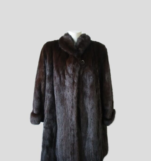 Mink Fur Coat Jacket Stroller EXCELLENT Sz XL Natural Dark Ranch