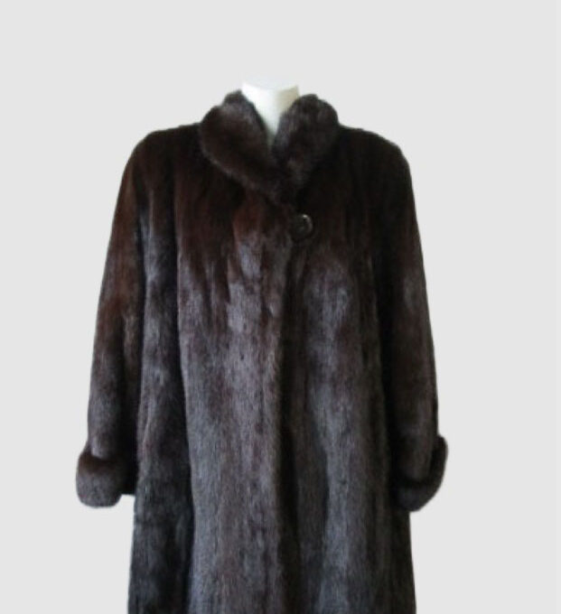 Mink Fur Coat Jacket Stroller EXCELLENT Sz XL Natural Dark Ranch