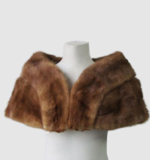 Mink Fur Stole Wrap Cape Collar Wedding MINT