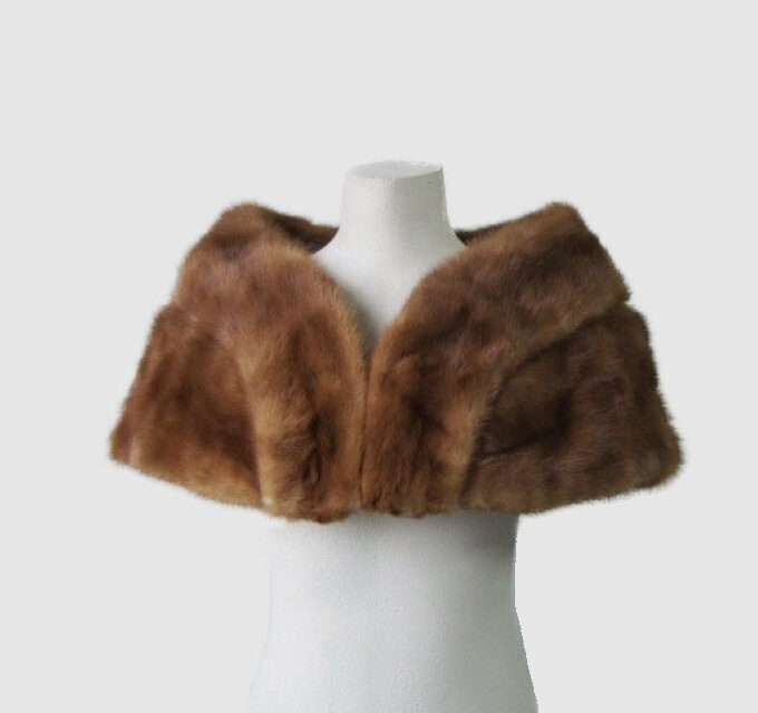 Mink Fur Stole Wrap Cape Collar Wedding MINT