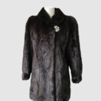 Muskrat Fur Coat Jacket Stroller MINT Sz 8 Black Brown
