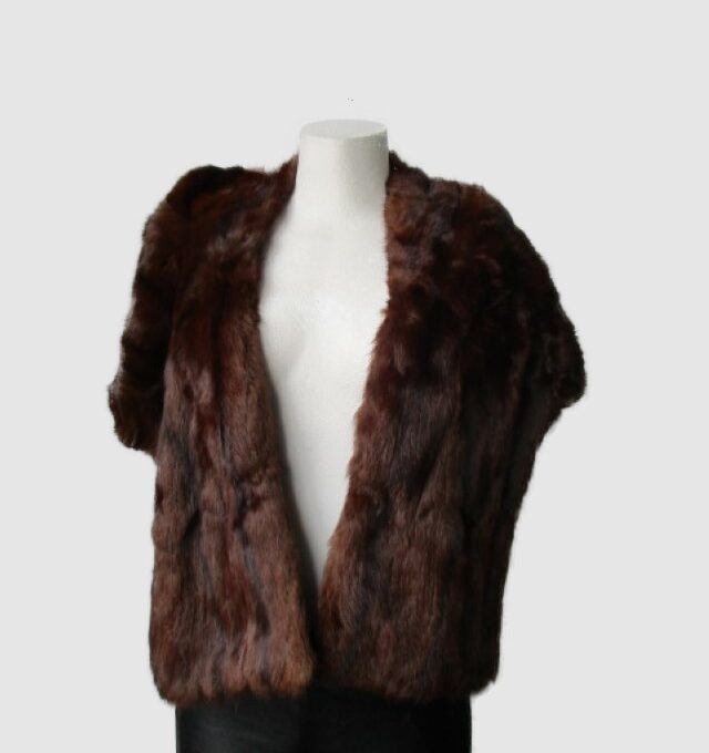Squirrel Fur Stole Wrap Cape Wedding Sz M MINT