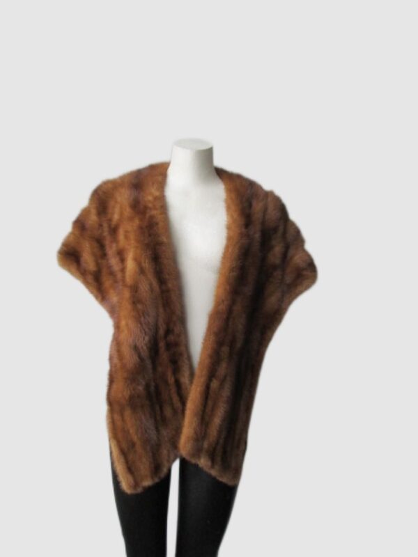 Mink Fur Stole Wrap Cape Wedding MINT 68"X 16"