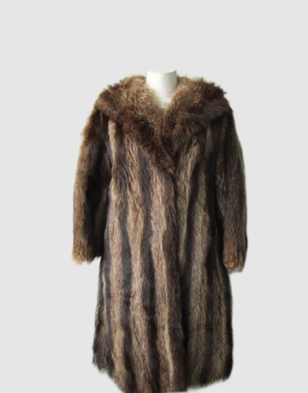 Raccoon Fur Coat Jacket Sz 6 MINT
