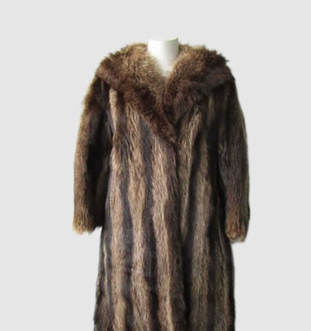 Raccoon Fur Coat Jacket Sz 6 MINT