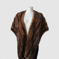 Mink Fur Shawl Stole Wrap Cape Wedding MINT Sz Large