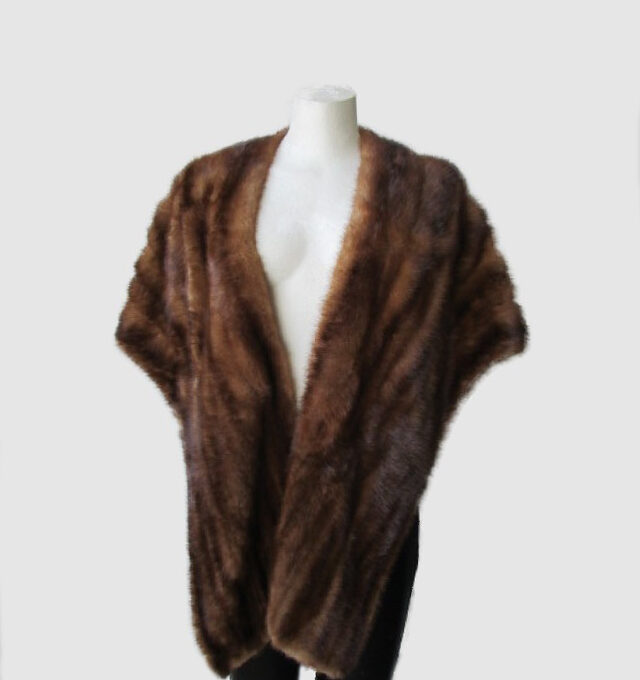 Mink Fur Shawl Stole Wrap Cape Wedding MINT Sz Large