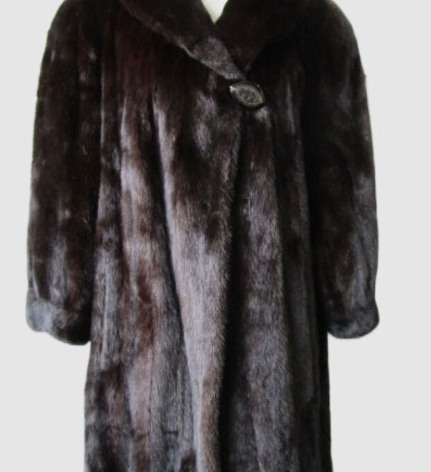 Mink Fur Coat Jacket MINT+ Sz 14 Natural Dark Ranch