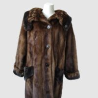 Mink and Sheared Beaver Fur Coat Jacket MINT+ Sz 8 Brown