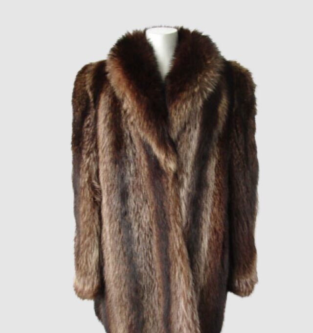 Raccoon Fur Coat Jacket MINT+ Sz 10