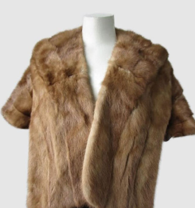 Mink Fur Stole Wrap Cape Wedding MINT