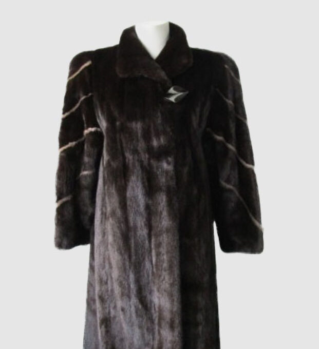 Mink Fur Coat Sz 8 SUPERB Natural Dark Ranch & Sapphire