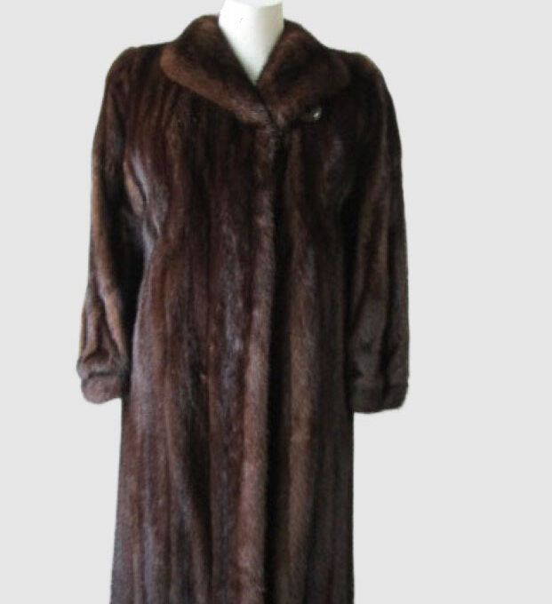 Mink Fur Coat Jacket MINT Sz 8 Natural Dark Pastel