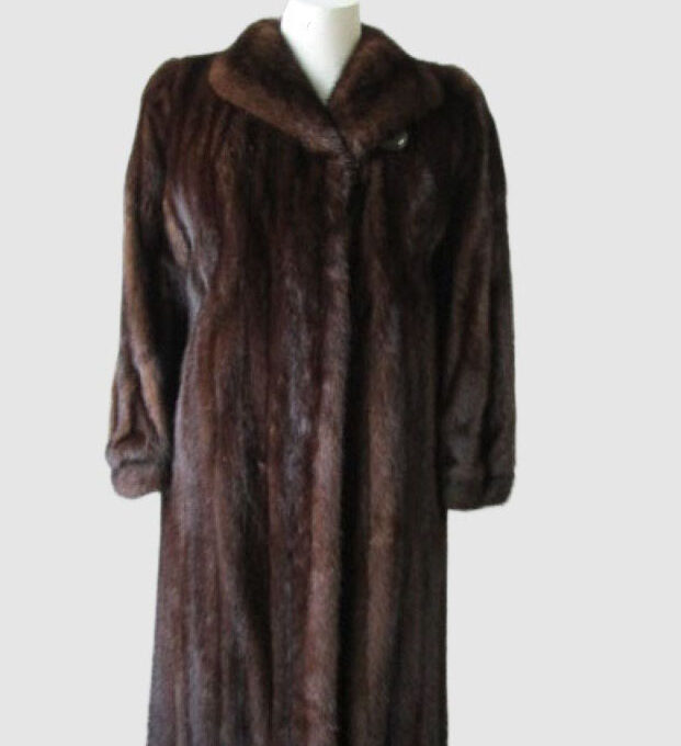 Mink Fur Coat Jacket MINT Sz 8 Natural Dark Pastel