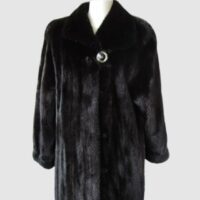 Mink Fur Coat Jacket SUPERB Sz 8 Natural Black