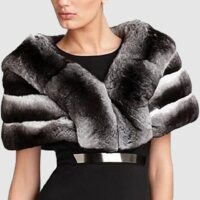 Chinchilla Fur Cape Shawl Stole Wrap Wedding