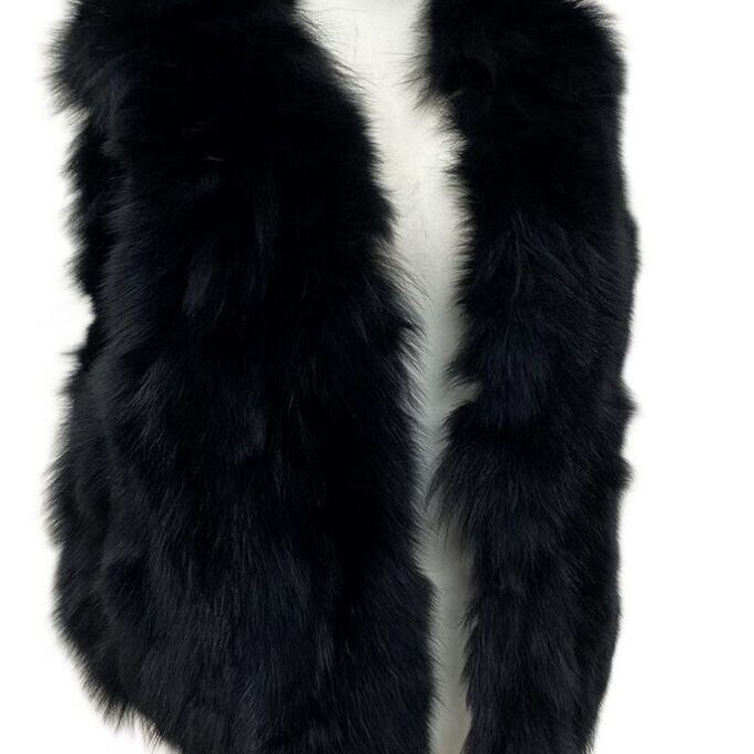 Black Fox Fur Vest Petites
