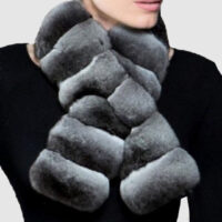 Chinchilla Fur Cape Scarf Wrap Shawl Collar Women's New