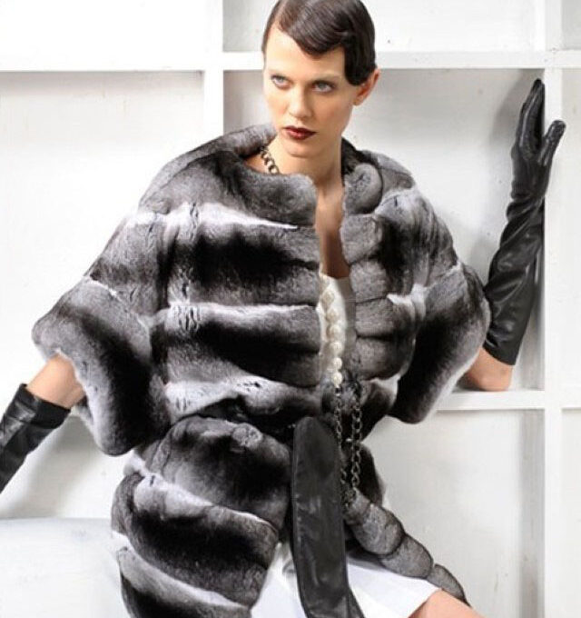Chinchilla Fur Coat Vest Jacket