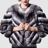Chinchilla Fur Jacket Coat Sz M