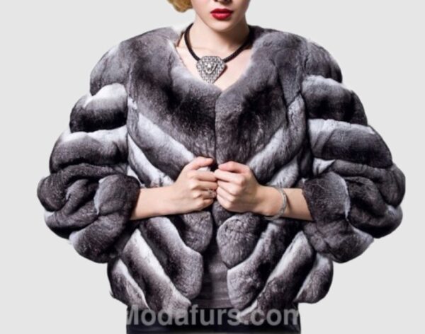 Chinchilla Fur Jacket Coat Sz M