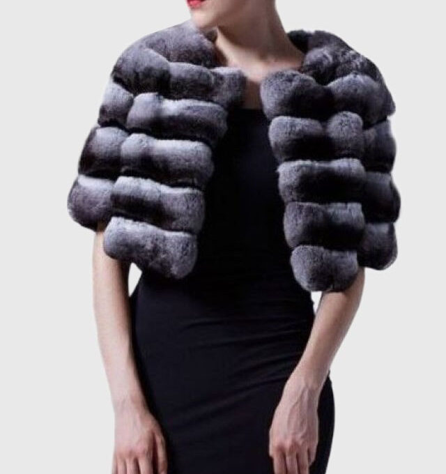 Chinchilla Fur Bolero Jacket Coat