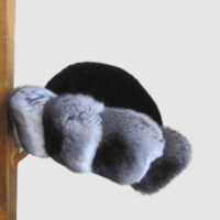 Sheared Mink Black Hat with Chinchilla Fur