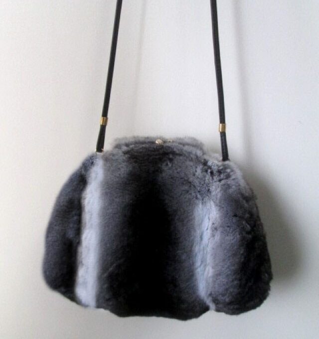 Chinchilla Fur Bag Purse Crossbody Hand Muff Purse