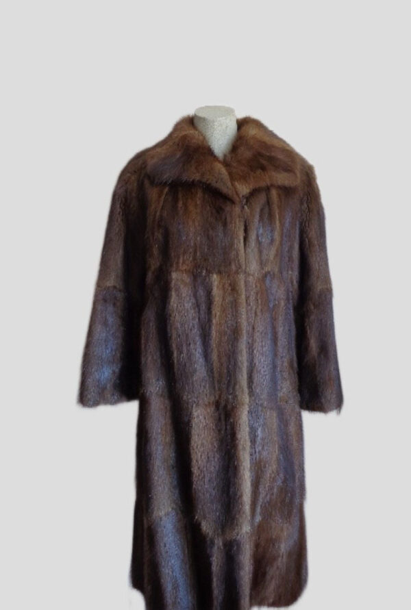 Muskrat Fur Coat Excellent Sz 8/10