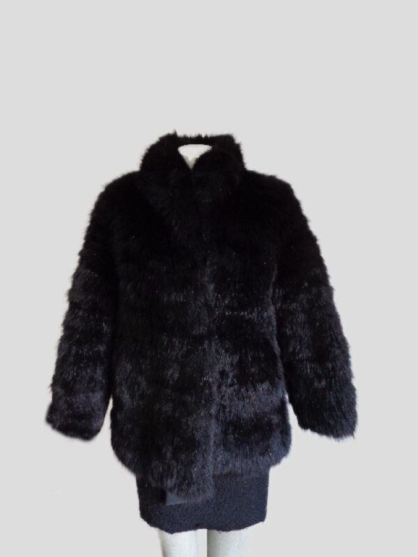 Raccoon Black Fur Coat Jacket Sz XS MINT