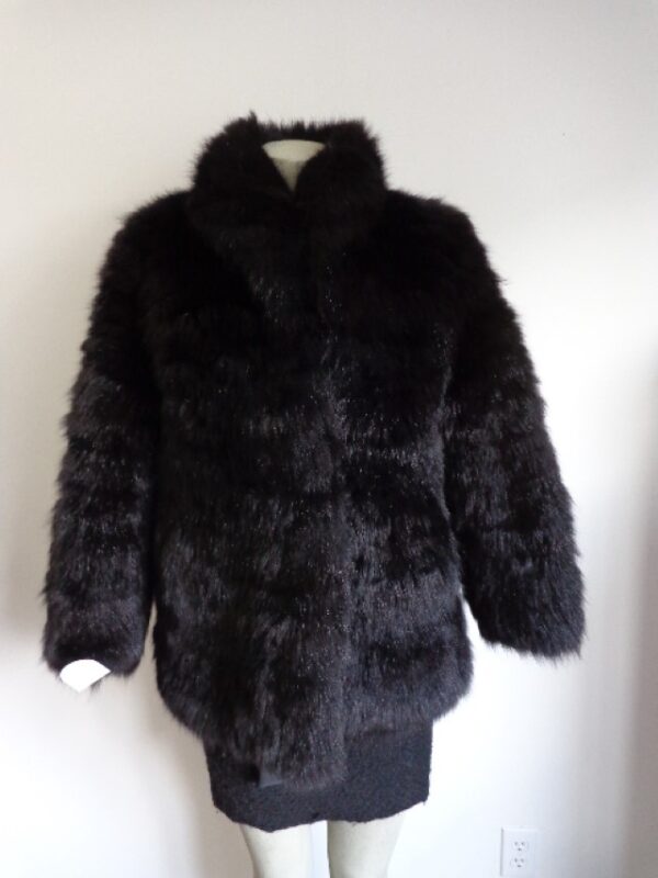 Raccoon Black Fur Coat Jacket Sz XS MINT - Image 2