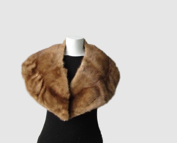 Mink Fur Stole Wrap Cape Collar Wedding MINT