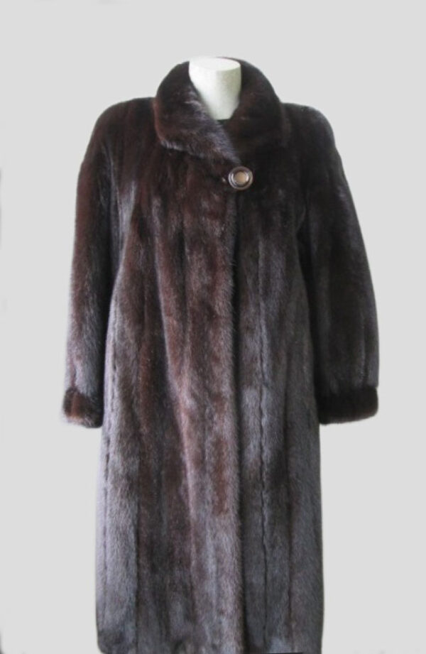 Mink Fur Coat Jacket Excellent Sz 8 Natural Dark Ranch