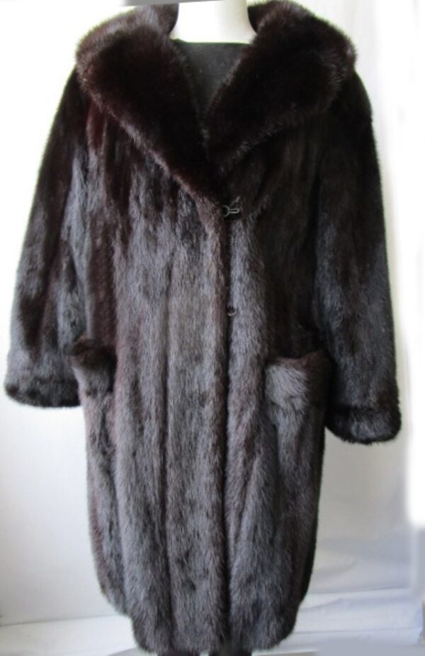 Mink Fur Coat MINT+ Sz 8 Natural Dark Ranch - Image 2