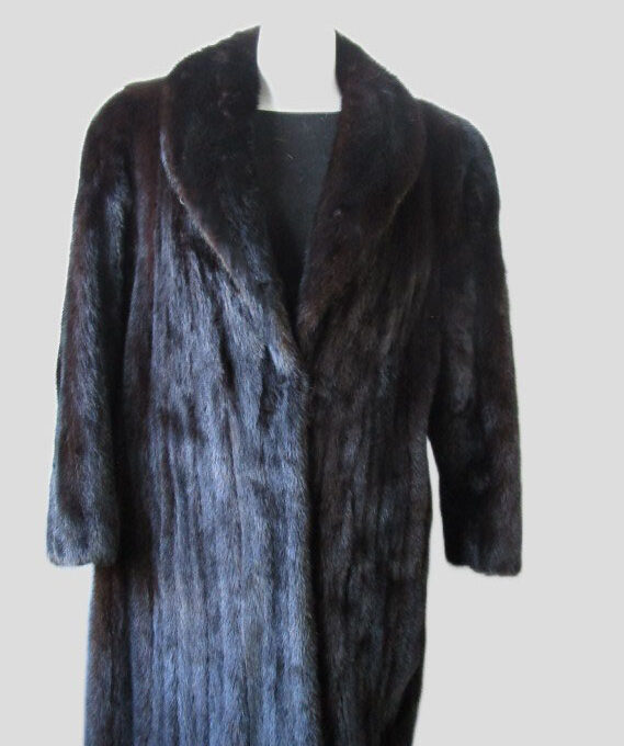 Mink Fur Coat Jacket Sz 10 Natural Dark Ranch FEMALE