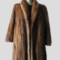 Mink Fur Coat Jacket Large Sz 12 Natural Dark Pastel