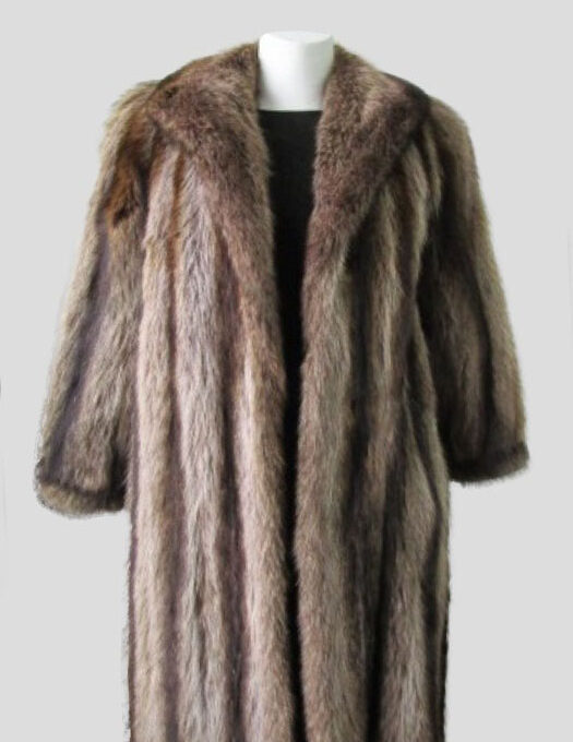 Raccoon Fur Coat Jacket MINT Ladies Sz 6