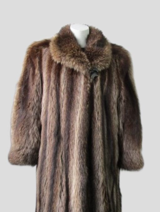 Raccoon Fur Coat Jacket Women MINT Sz 8