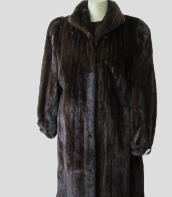 Mink Fur Coat Jacket MINT Sz 14 Natural Dark Ranch