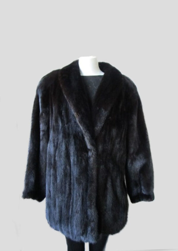Mink Fur Coat Jacket SUPERB Sz 12 L Natural Dark Ranch