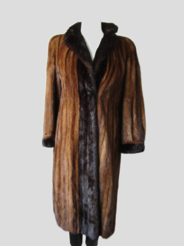 Mink Fur Coat SUPERB Sz 8 Natural Demi-Buff and Dark Ranch