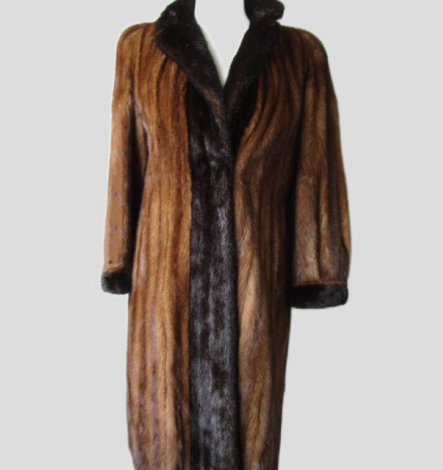 Mink Fur Coat SUPERB Sz 8 Natural Demi-Buff and Dark Ranch