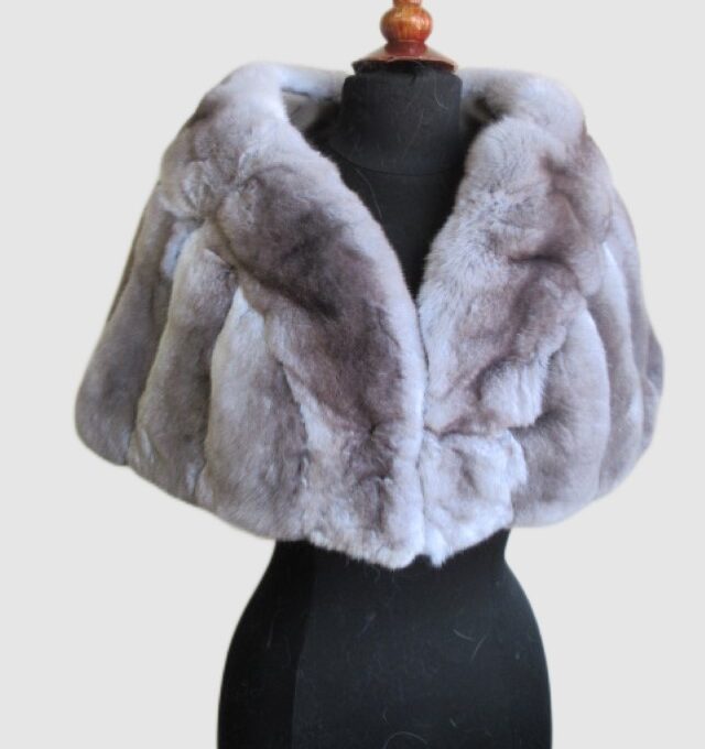 Chinchilla Fur Cape Shawl Stole Wrap Wedding