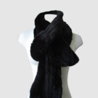 Knitted Mink Fur Scarf Knitted Black